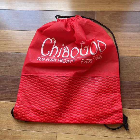 ChiaoGoo Red Drawstring Backpack Project Bag - Picture 6 of 7